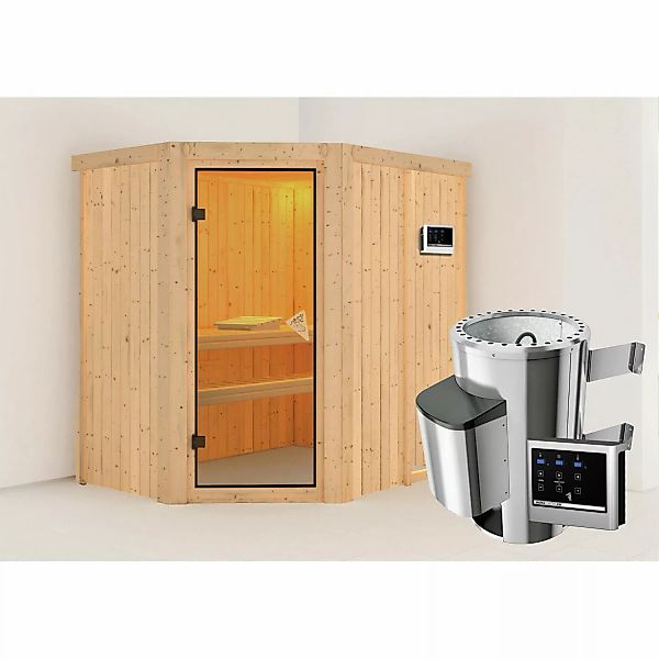 Karibu Sauna Silva mit Ofen externe Stg.Natur günstig online kaufen