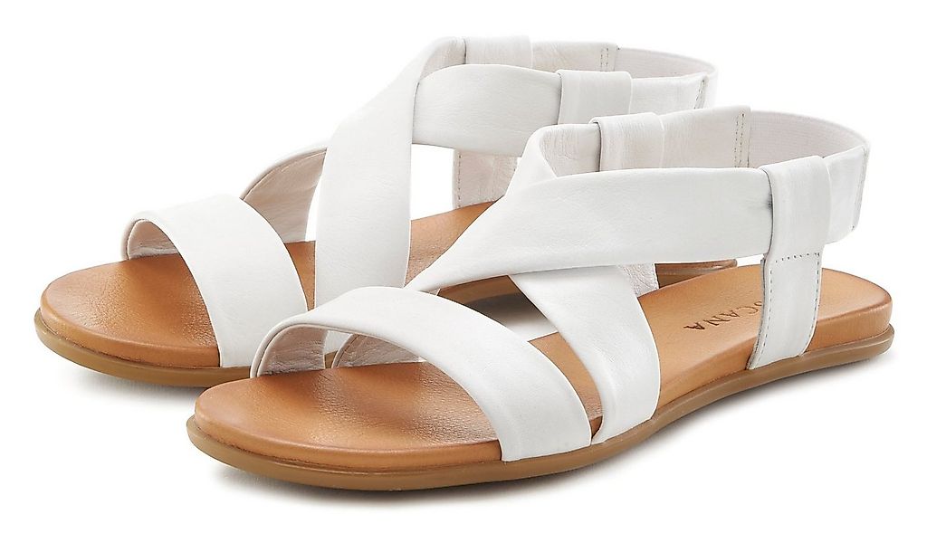 LASCANA Sommerschuh Sandale aus Leder mit raffinierten Riemchen, Sandalette günstig online kaufen
