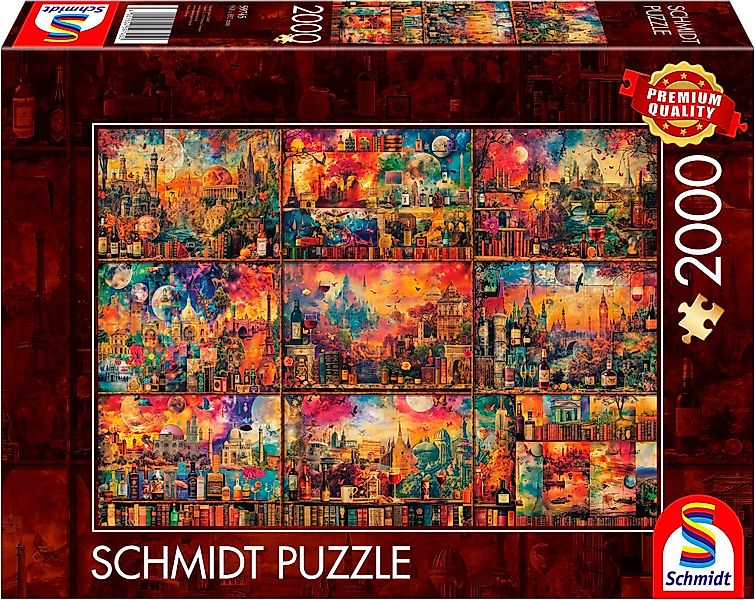 Schmidt Spiele Puzzle Genussvolle Auszeit, Auf Reisen mit Büchern und Wein, günstig online kaufen