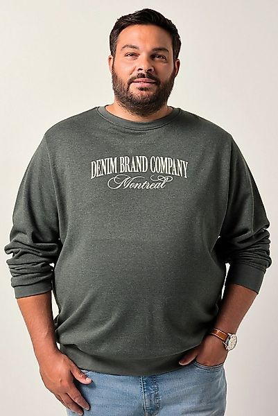 Men Plus Sweatshirt Men+ Sweatshirt Melangesweat Brustprint bis 8 XL günstig online kaufen