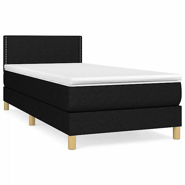 vidaXL Boxspringbett Boxspringbett mit Matratze Schwarz 90x200 cm Stoff Bet günstig online kaufen