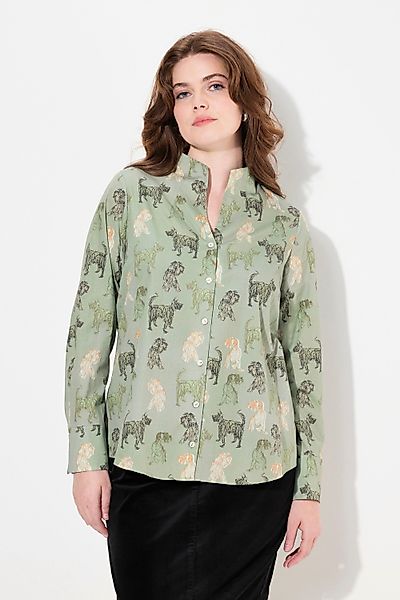 Ulla Popken Longbluse Bluse Landhausdruck Kelchkragen günstig online kaufen