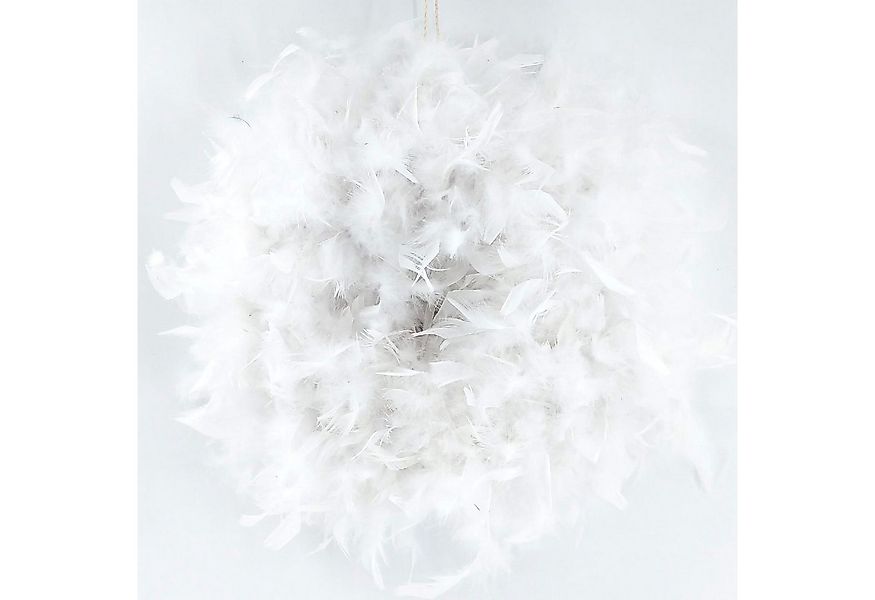 CreaFlor Home Dekokranz Federn, Handgefertigt, Weiß, Motiv: Federn günstig online kaufen