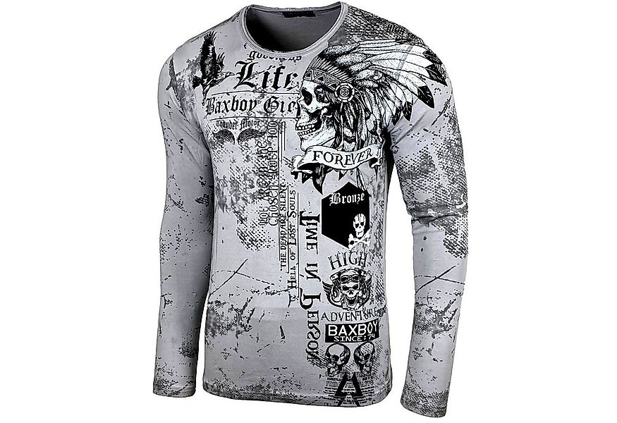 Baxboy Longshirt Baxboy Herren Longsleeve All Over Plakativer Front & Back günstig online kaufen