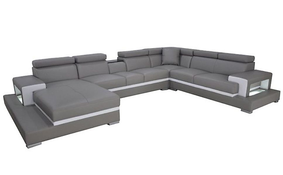 JVmoebel Ecksofa Designer LED U-Form Wohnlandschaft luxus Sofa Polstermöbel günstig online kaufen