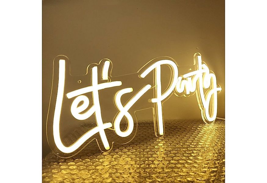 MUPOO LED Dekolicht Neon Schild Let's Party,Neon Sign Wand Deko Schlafzimme günstig online kaufen