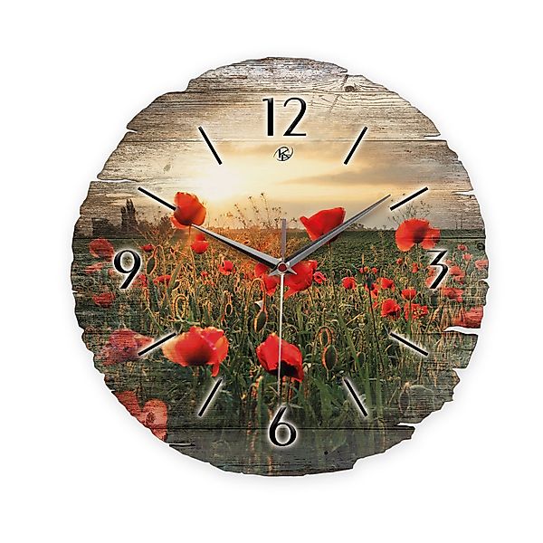 Kreative Feder Wanduhr Wanduhr "Mohnblumen-Feld" aus günstig online kaufen