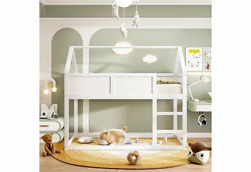MODFU Etagenbett Kinderbett, niedriges Etagen-Einzelbett, Hochbett mit Trep günstig online kaufen