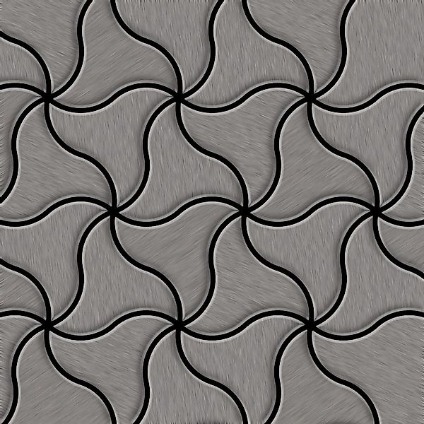 ALLOY Mosaik Fliese Massiv Metall Titan Gebürstet Dunkelgrau 1,6mm Stark Ni günstig online kaufen
