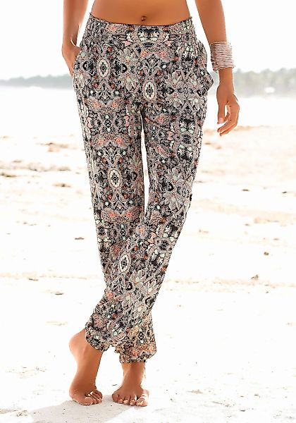 s.Oliver Strandhose mit Alloverprint und Taschen, Stoffhose, Sommerhose, el günstig online kaufen