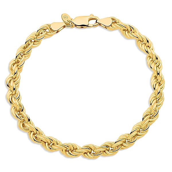 Tony Fein Charm-Einhänger Tony Fein Kordelarmband 6 mm Echt 585er Vergoldet günstig online kaufen