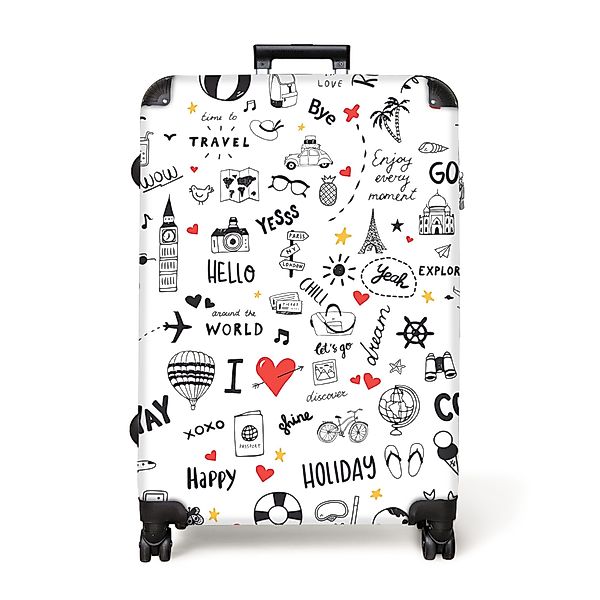 NoBoringSuitcases.com© Hartschalen-Trolley Muster - Kritzelei - günstig online kaufen