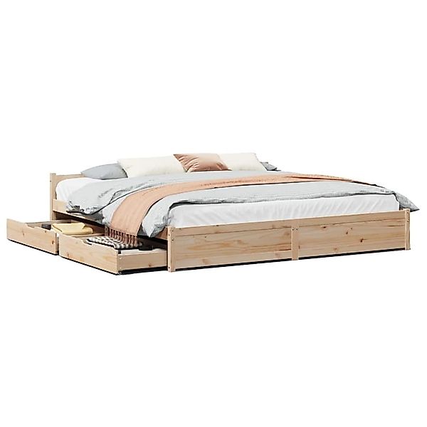 vidaXL Massivholzbett ohne Matratze 200x200 cm Kiefer 3301696 günstig online kaufen