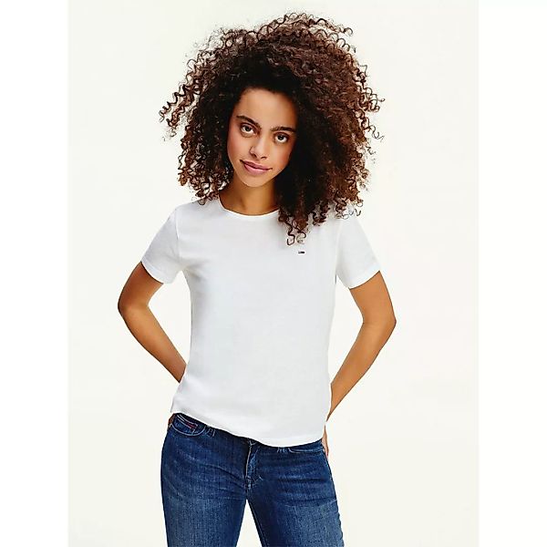 Tommy Jeans Slim Kurzärmeliges T-shirt 2XL White günstig online kaufen