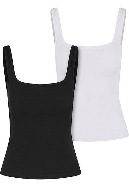URBAN CLASSICS Muskelshirt Urban Classics Ladies Wide Neck Rib Top 2-Pack ( günstig online kaufen