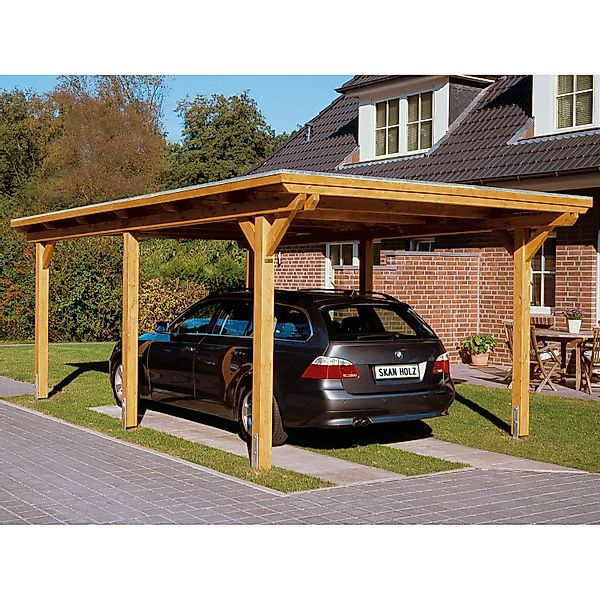 Skan Holz Carport Emsland 354 cm x 604 cm Natur günstig online kaufen