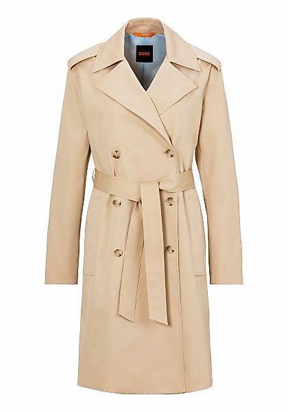 BOSS ORANGE Kurzmantel "Cotrench Premium Damenmode", mit Schulterriegeln un günstig online kaufen