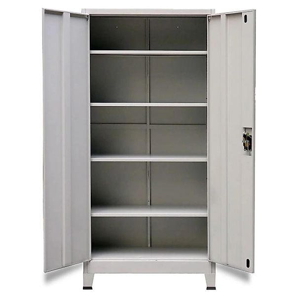 vidaXL Aktenschrank Büroschrank mit 2 Türen Stahl 90x40x180 cm Grau günstig online kaufen