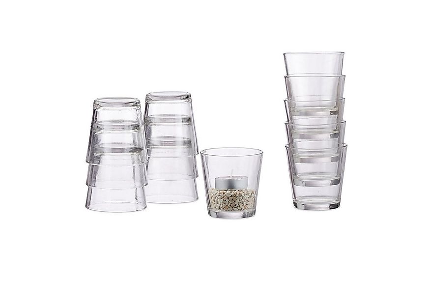 relaxdays Teelichthalter Teelichtgläser 12er Set günstig online kaufen