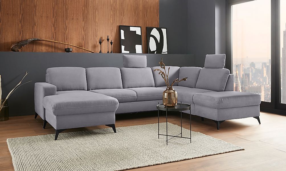 Home affaire Wohnlandschaft »Lolland U-Form« Wahlweise mit Bettfunktion und günstig online kaufen