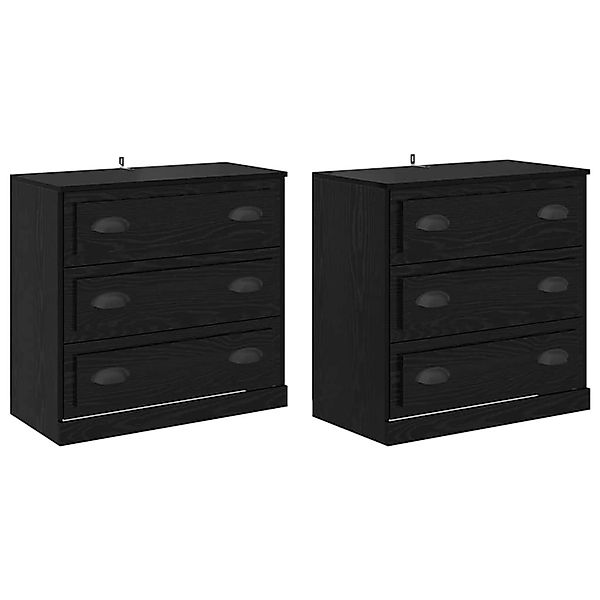 vidaXL Sideboards 2 Stk Schwarz Eichen-Optik 70 x 35,5 x 67,5 cm 3402655 günstig online kaufen