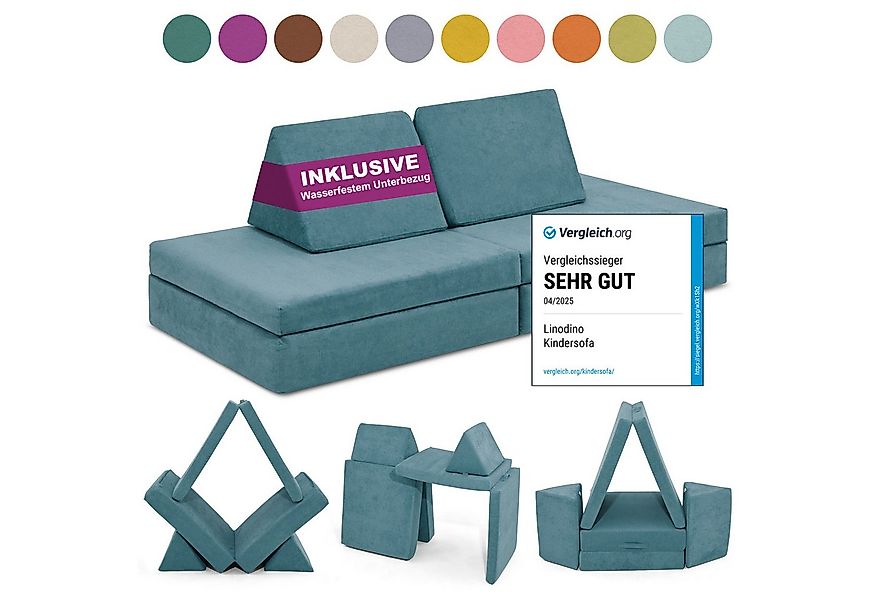 Linodino Kindersofa Spielsofa I aus Schaumstoff Bausteine I Spielcouch für günstig online kaufen