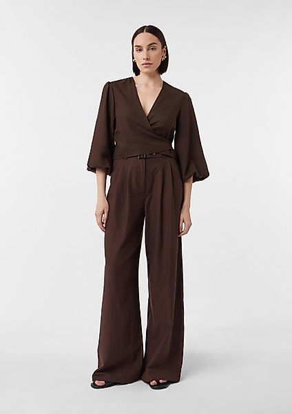 comma Chinos Hose Wide-Leg-Hose aus Leinenmix günstig online kaufen