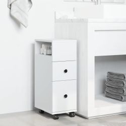 vidaXL Fächerschrank Badschrank Schmal mit Rollen günstig online kaufen