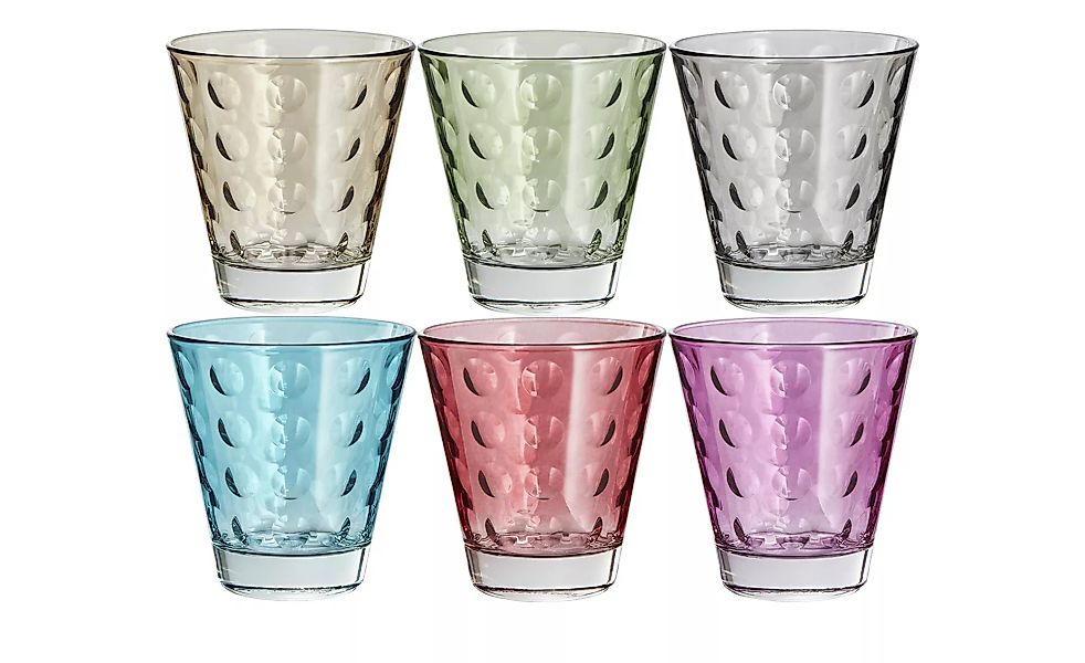 LEONARDO Gläser klein, 6er-Set  Optic - mehrfarbig - Glas - 26 cm - 9,8 cm günstig online kaufen