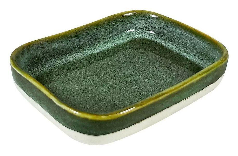 Seifenschale Steingut Grün Vintage Seifenhalter Eckig Keramik Nostalgie günstig online kaufen