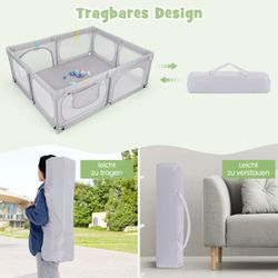 COSTWAY Laufgitter, Laufstall, 189 x 158 günstig online kaufen