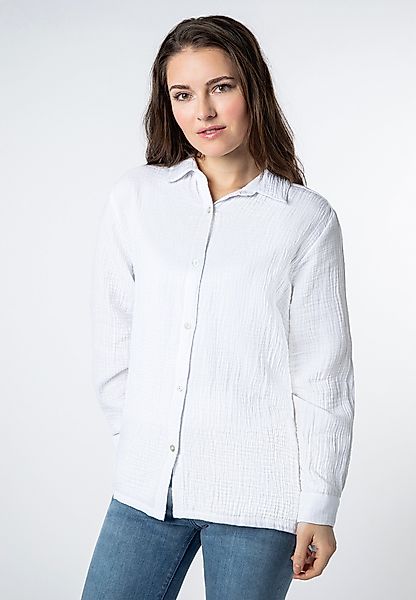 SUBLEVEL Langarmbluse Overcut Musselin Bluse Oversize günstig online kaufen