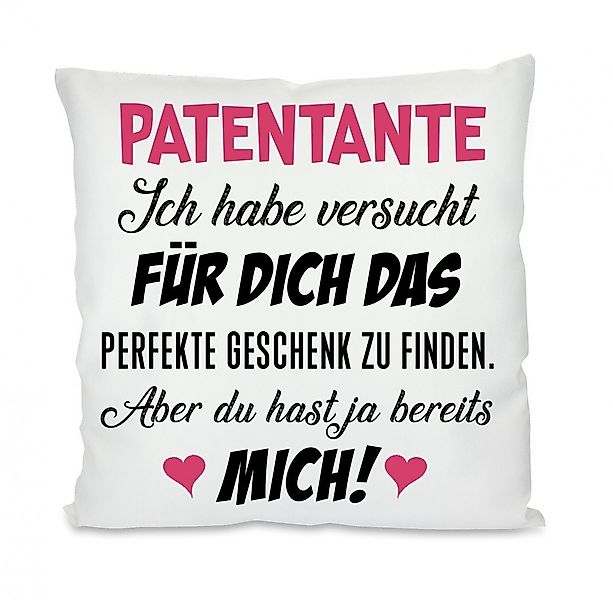 Herzbotschaft Dekokissen Kissen mit einseitigem Motiv Patentante ich habe v günstig online kaufen