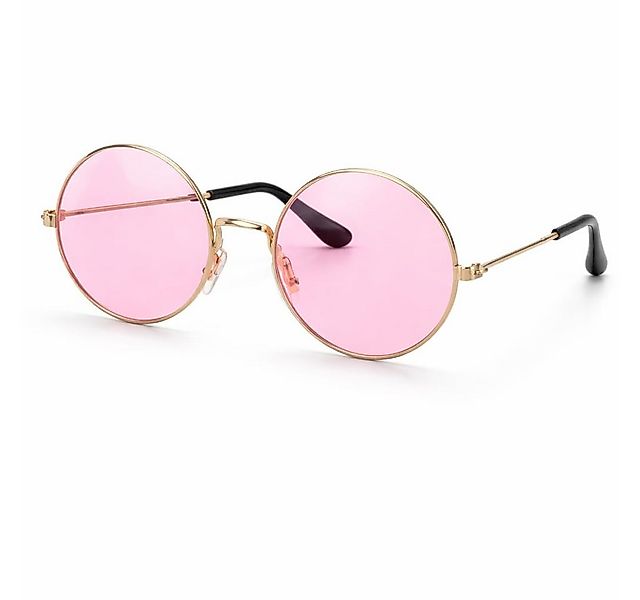 Costumed Kostüm Hippie Brille – runde rosa Sonnenbrille für Fasching & Karn günstig online kaufen
