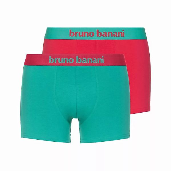 Bruno Banani Herren Boxershorts, 2er Pack - Flowing, Baumwolle Rot/Grün S ( günstig online kaufen
