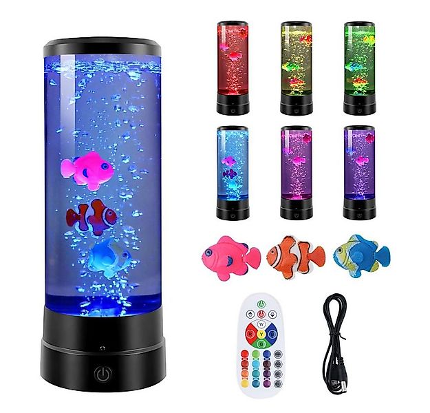 QUBEBU LED Tischleuchte 16 Farben Nachtlicht LED Fisch Lamp mit Fernbedienu günstig online kaufen