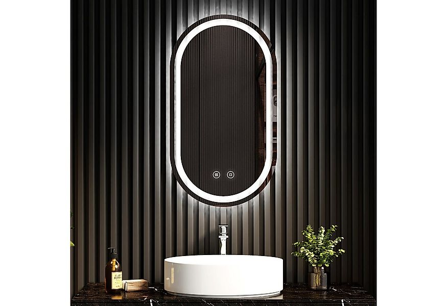 EMKE Badspiegel mit Kalt/Neutral/Warmweiß Licht Beleuchtung Dimmbar Beschla günstig online kaufen