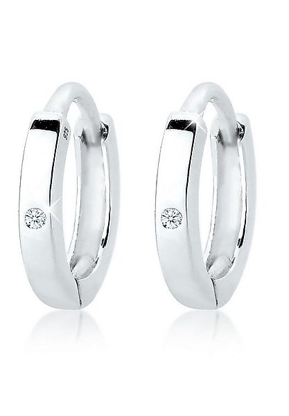 Elli DIAMONDS Paar Creolen Diamant Weiß Brillantschliff (0.01 ct ct) 925 St günstig online kaufen