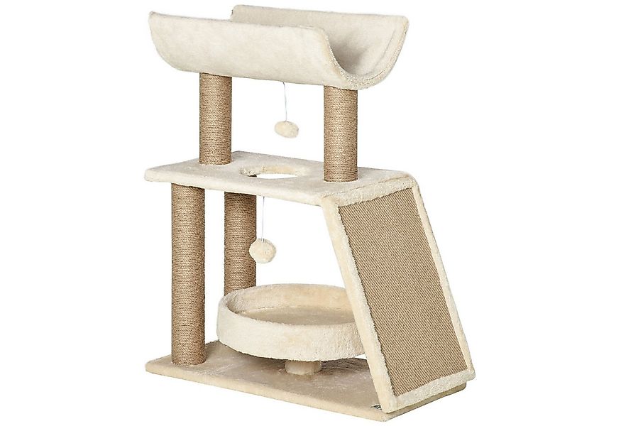 PawHut Kratzbaum Katzenkratzbaum Klein 76 cm Katzenbaum mit Spielball, Bett günstig online kaufen
