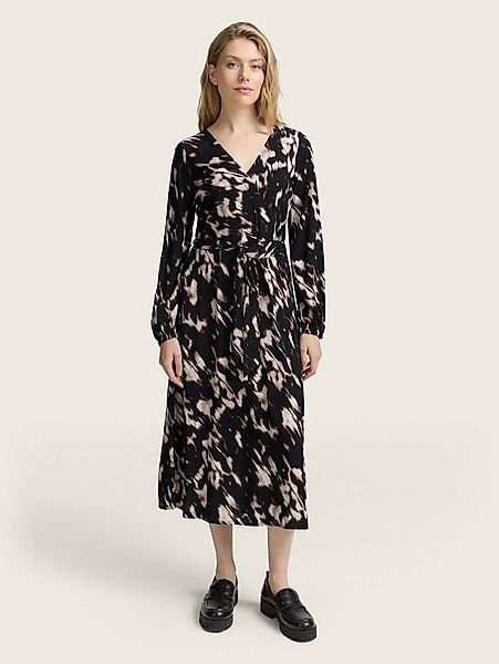 TOM TAILOR Sommerkleid Kleider & Jumpsuits Midi-Wickelkleid mit Muster günstig online kaufen