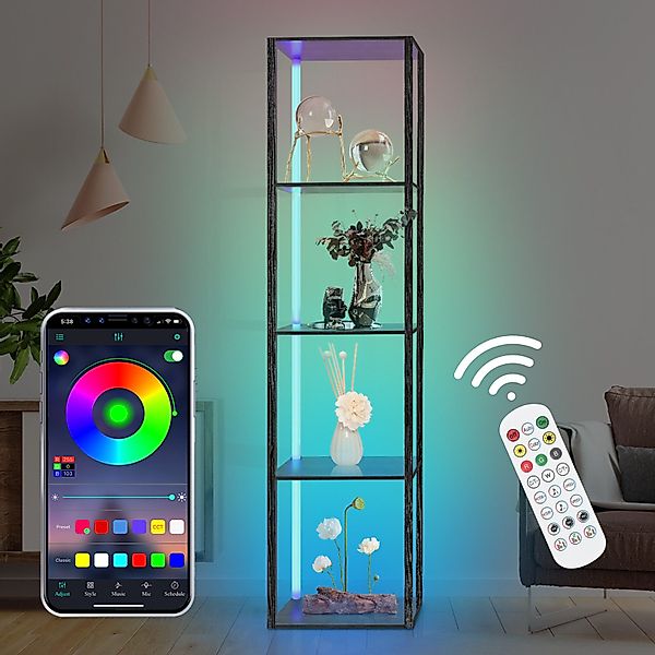 XERSEK Eckregal LED Standregal Bücherregal Vitrine günstig online kaufen