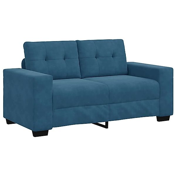 vidaXL Zweisitzer-Sofa mit Kissen Blau Samt 4105119 günstig online kaufen