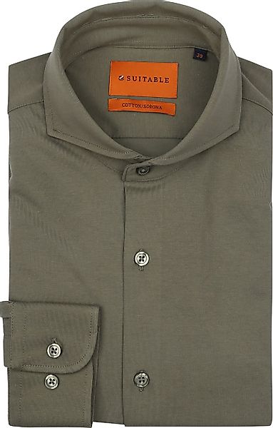 Suitable Sorona Hemd Olivgrün - Größe 43 günstig online kaufen