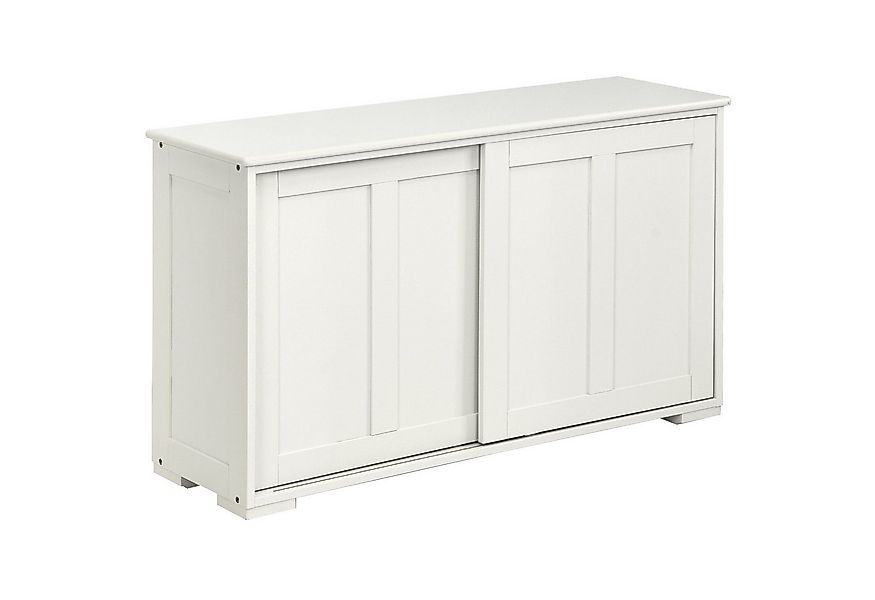 COSTWAY Sideboard, mit höhenverstellbarer Ablage,mit Glas Schiebetüren günstig online kaufen