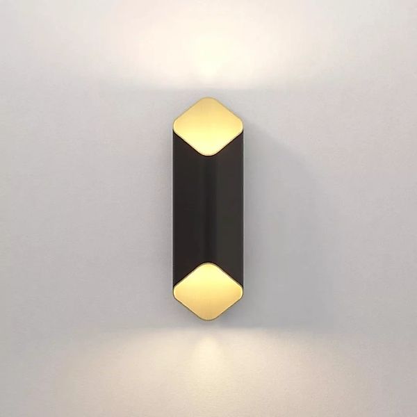 LED Wandleuchte Ako in Schwarz-matt und Gold 2x 7,15W 522lm günstig online kaufen