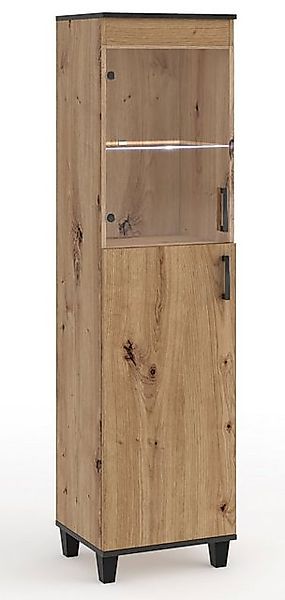 Feldmann-Wohnen Vitrine Pola (1-St) 50x40x193cm Artisan Eiche 2-türig günstig online kaufen