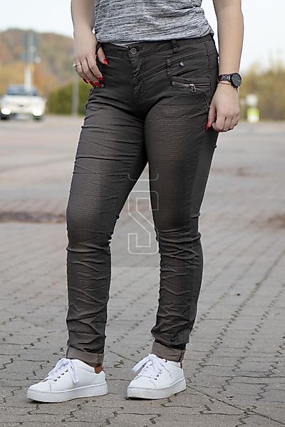 Buena Vista Damen Jeans Florida-Z Stretch Twill brown check günstig online kaufen