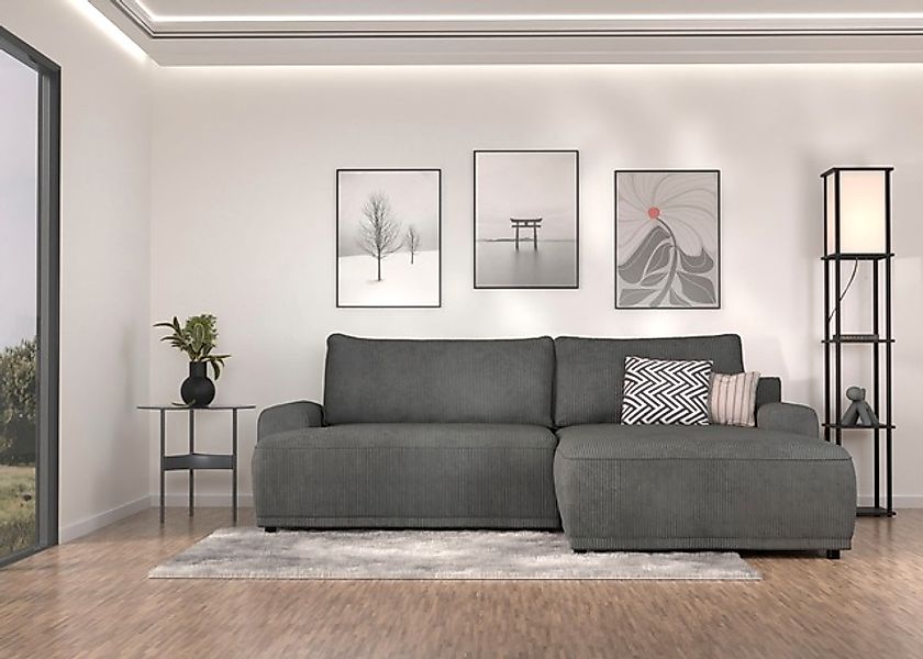 TRENDMANUFAKTUR Ecksofa »Fordon, Schlafsofa mit Bettkasten, Couch in L-Form günstig online kaufen