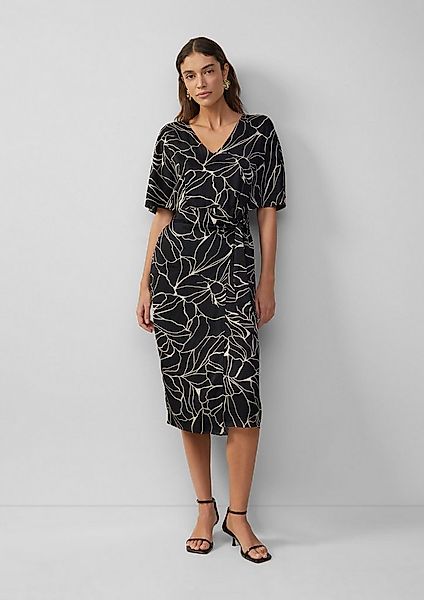 s.Oliver Midikleid Kleid Satinkleid in Wickeloptik mit V-Ausschnitt günstig online kaufen