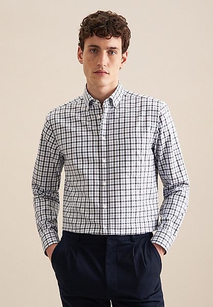 seidensticker Flanellhemd Regular Regular Langarm Button-Down-Kragen günstig online kaufen